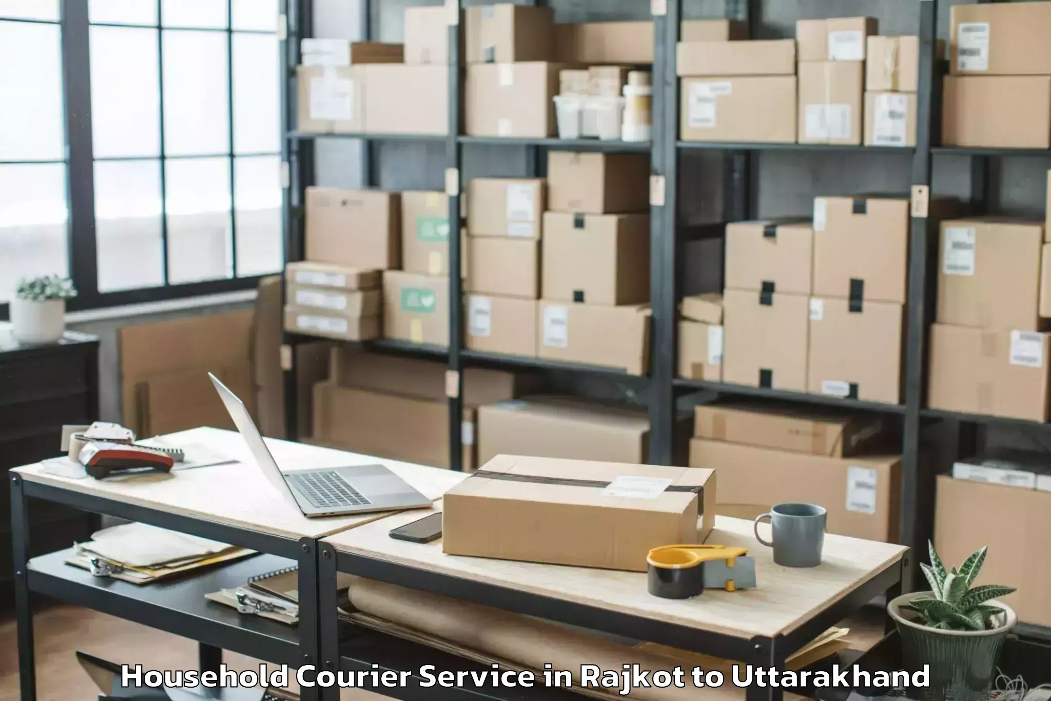 Book Rajkot to Thalisain Household Courier Online